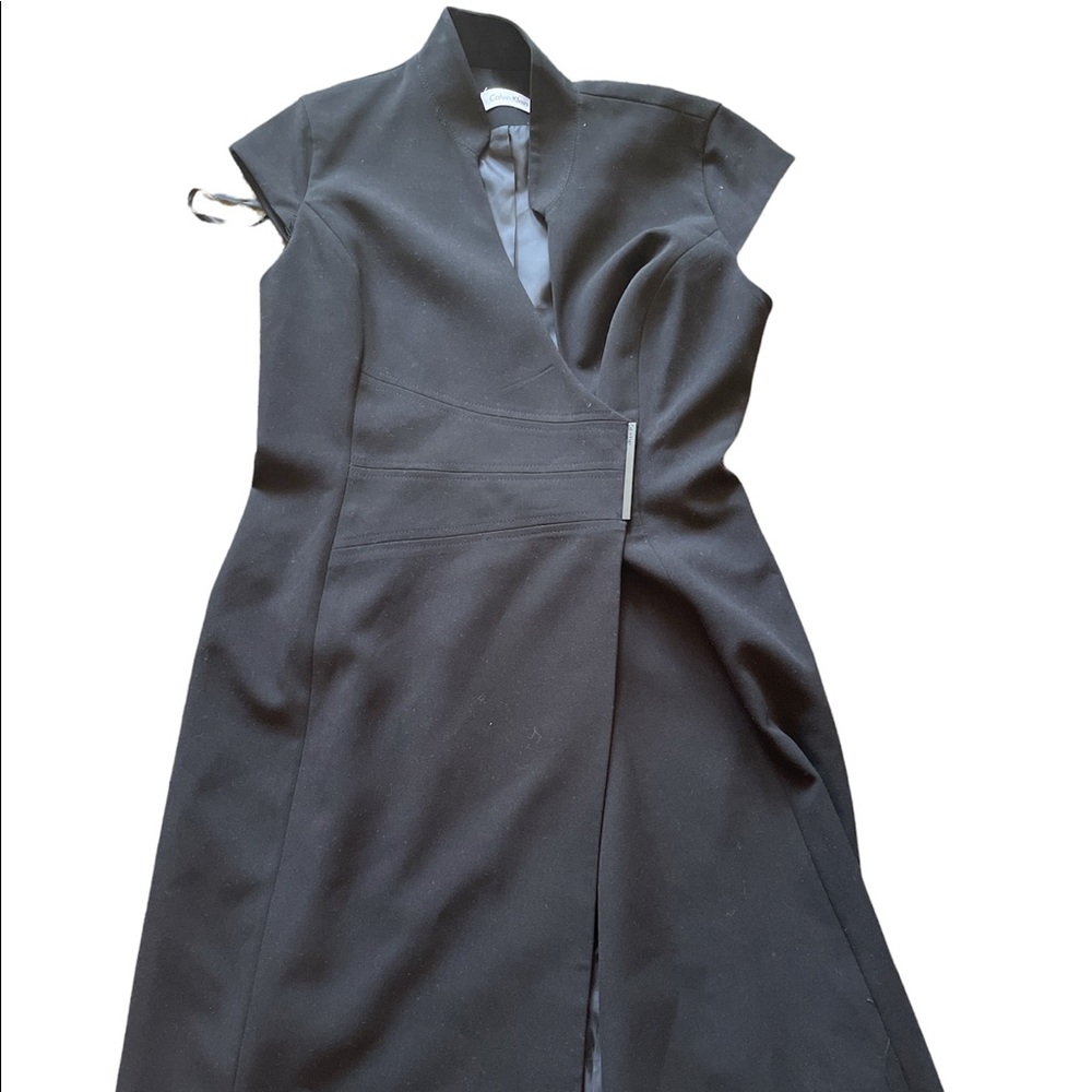 Calvin Klein black mandarin style dress